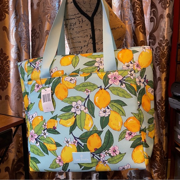 SALE! Vera Bradley Lemon Grove Large Insulated Cooler Bag Tote New NWT - Picture 11 of 14